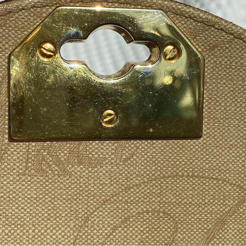 Vintage Nina Ricci Brown Trapezoidal Shoulder Bag with Gold Clasp - Picture 5 of 13